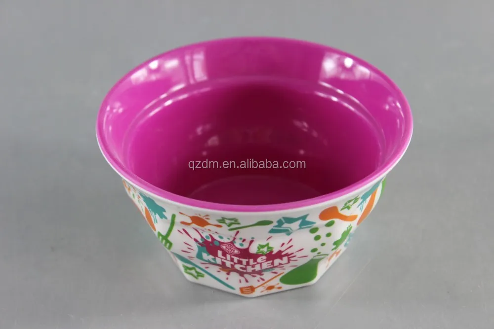Food Grade 2 Tone Melamine Round Dinner Bowls For Kids