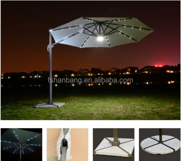 Customized Stylish Cafe Parasol Unique 5 head Patio Umbrella for coffee shop