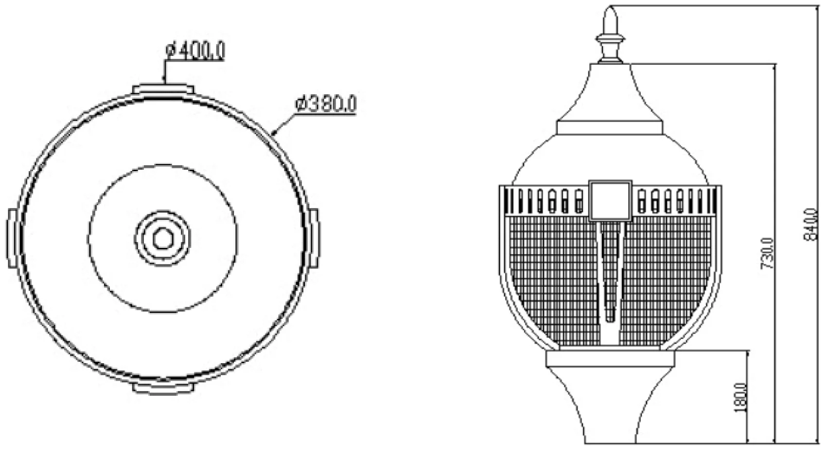 Led Garden Light 60w Post Top Fixture - Buy Led Garden Light,Outdoor