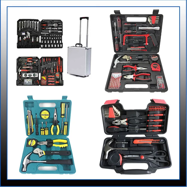 High quality 116pcs germany Aluminum case Household Hand Tool Set mechanical tools set