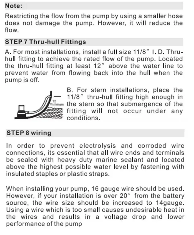 Submersible 12V DC Battery Operated Marine Bilge Pump