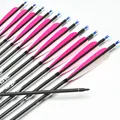 12x 33 Spine 500 pink 3K carbon arrows for hunting recurve bow or longbow