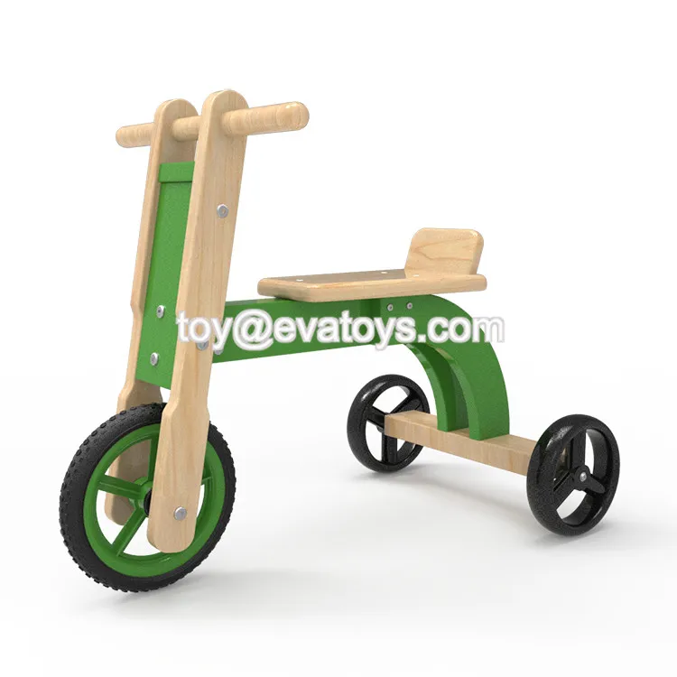 Newest Design Ride On Toys Wooden Kids Tricycle With Handle W16a031