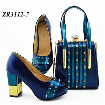 navy patent shoes and matching bag