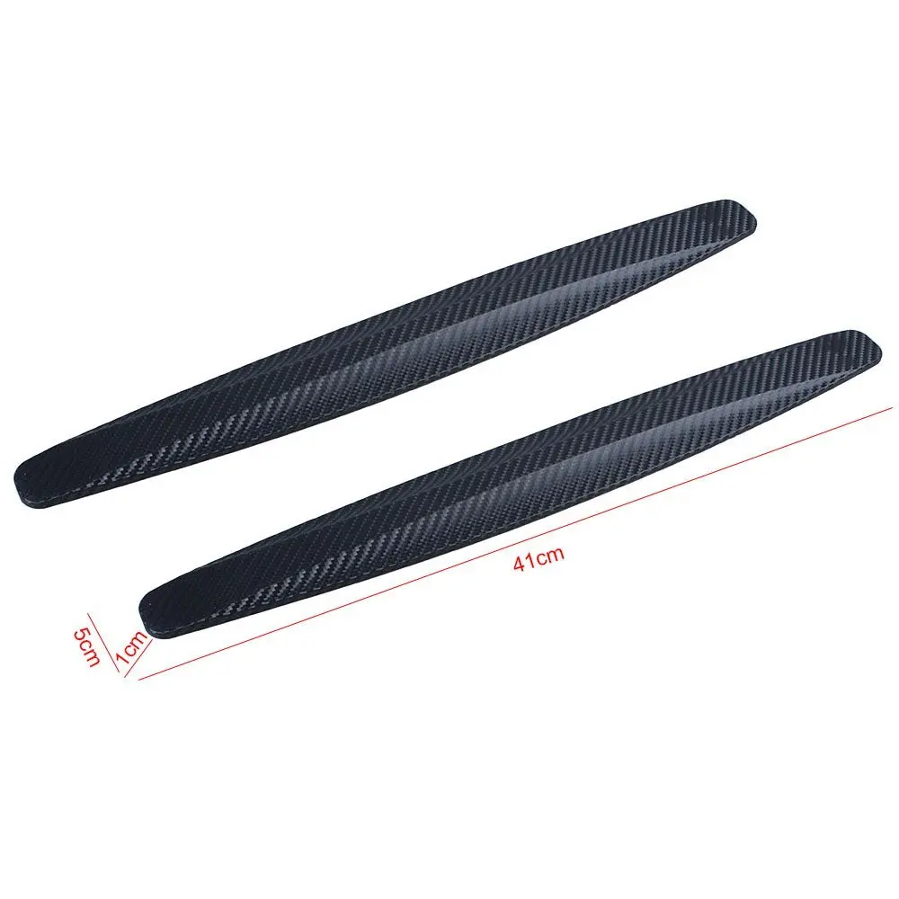 AUMO-mate® Black Universal Carbon Fiber Car Bumper Anti-rub Anticollision Auto Bumpers Strip(Pack of Two)