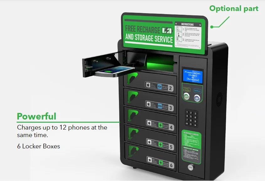 2019 Hot Sale Restaurant Tablet Cellphone Charging Locker For Iphone