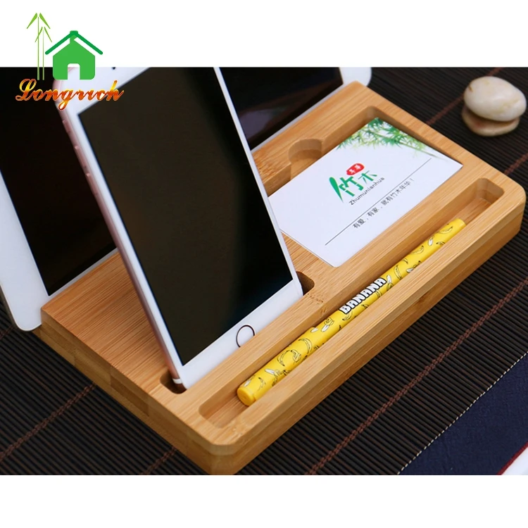 Bamboo Universal Cellphone Holder Unique Telephone Rack Multiple Phone