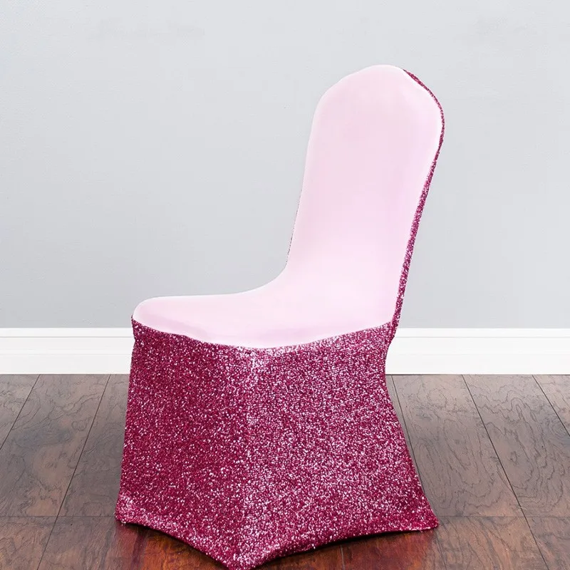 Glitter Chair Cover Elastic Stretch Sequin Chair Cover For Hotel