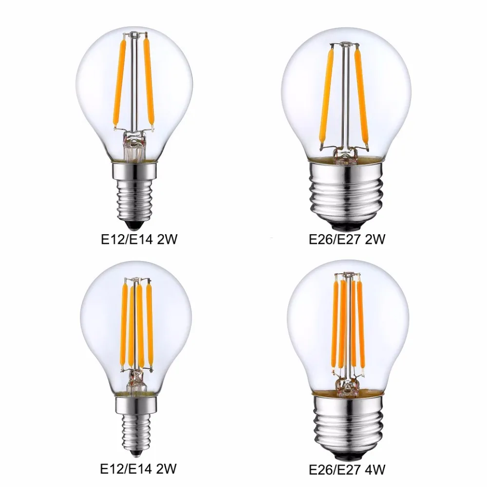 G45 2w 12v E27 G4 Lamp E14 E27 Clear Glass Frosted Led Filament Bulb Lights Edison Lamp - Buy Frosted Bulb,Led Light Bulbs,Dimmable Filament Bulb Product on Alibaba.com
