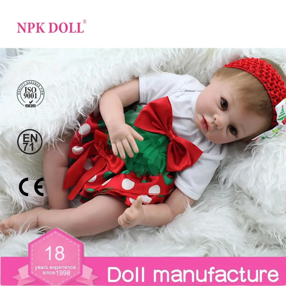 Grosir 22 Inch Lembut Silikon Vinil Reborn Baby Doll Dalam Pakaian