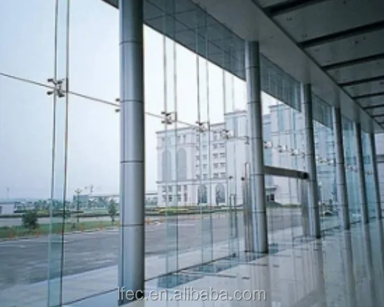 Visible Steel Frame Cladding Glazed Glass Curtain Wall