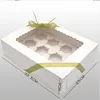 White cardboard mini cup cakes cheese shoots package box dessert boxes