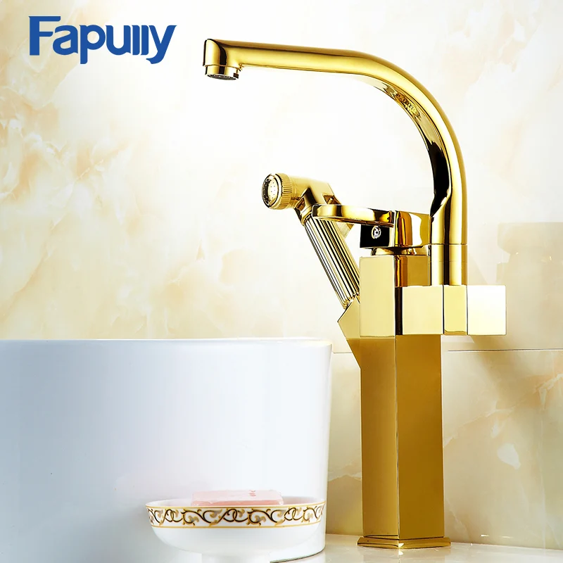 Fapully Best Grifos Dorados Brass Wash Basin Sink Taps Tuscany