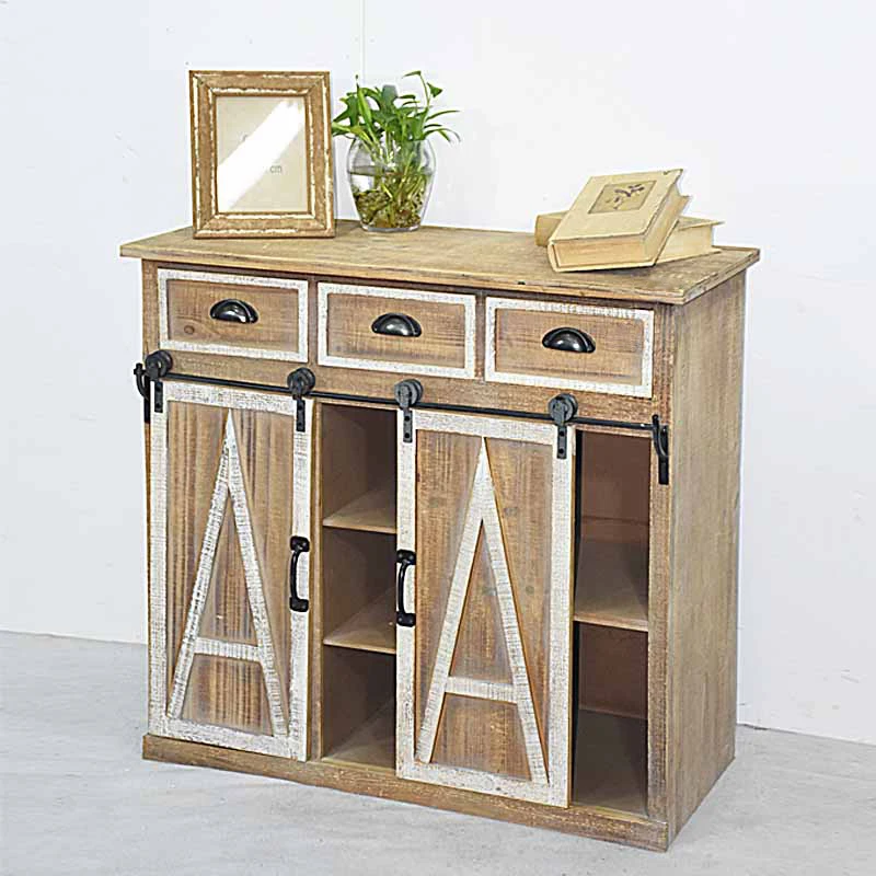 Vintage Solid Wood Sliding Door Storage Cabinet Buy Sliding Door