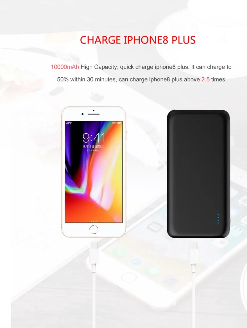 Portable 10000 mah PD 18w usb c mini mobile phone power banks station pd18w slim fast charger - ANKUX.COM