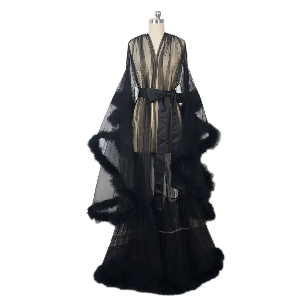 tulle feather robe