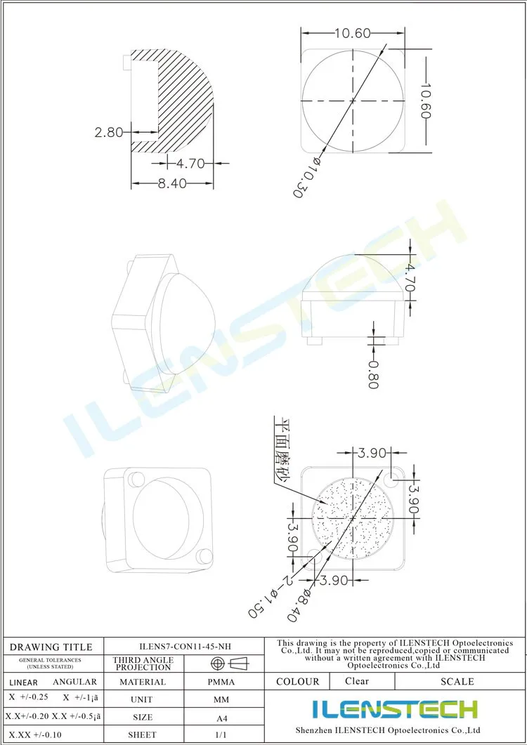 1w 2w 3w led lens led convex lens 5050 telescope objective lens