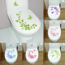 Butterfly Flower bathroom wall stickers home deocr home decoration wall decals for toilet decal sticker decor