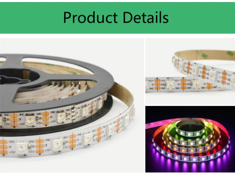 Led Strip Bulk Ws2812b/ Sk6812/ Lc8812/apa104 5050 Rgb Led Individually