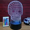 March Expo 3D Illusion Lamp Multicolor LED Desk Table Night Light With Smart Touch Button&Remote Control (skull)