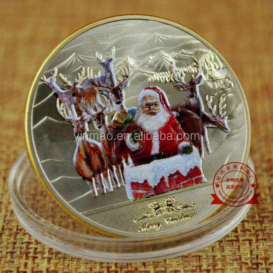 Santa Claus Gift Coin 999.9 Silver Plated Souvenir Coins for Christmas Gifts