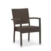Armrest Aluminum Rattan Outdoor Garden Chairs In Stack