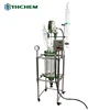 20l best quality double layer glass reactor with engineers available overseas