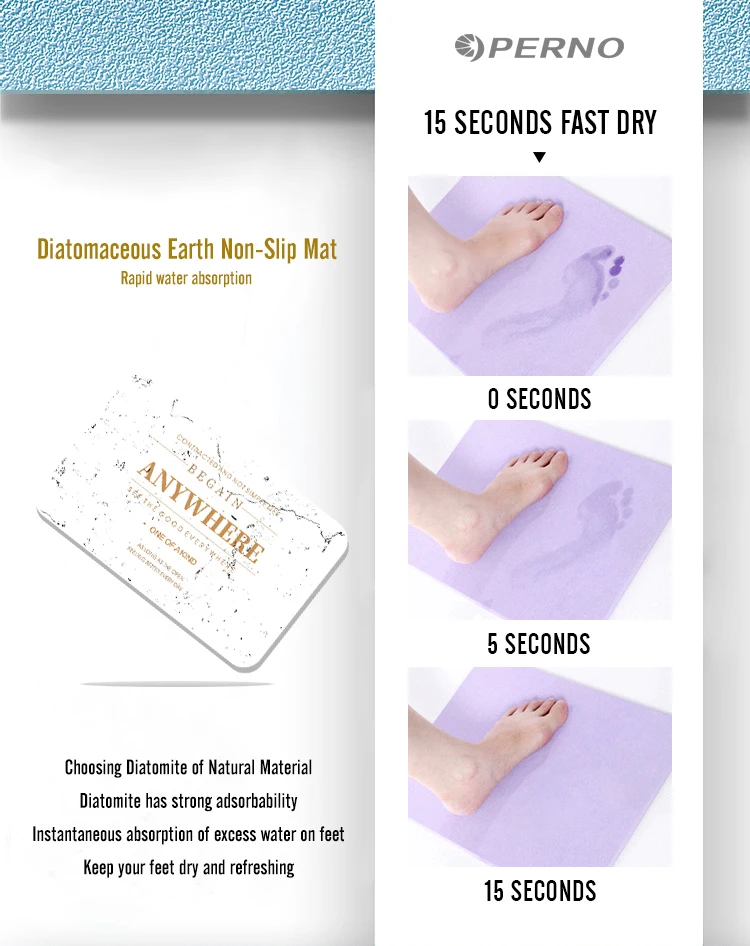 Manufacturer custom made design diatomite bath mat