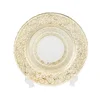 Nice round shape wedding gold glass charger plates wholesale