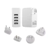 AU,EU,US,UK Plug travel charger micro 4.2A Quad USB 4 USB wall charger adapter