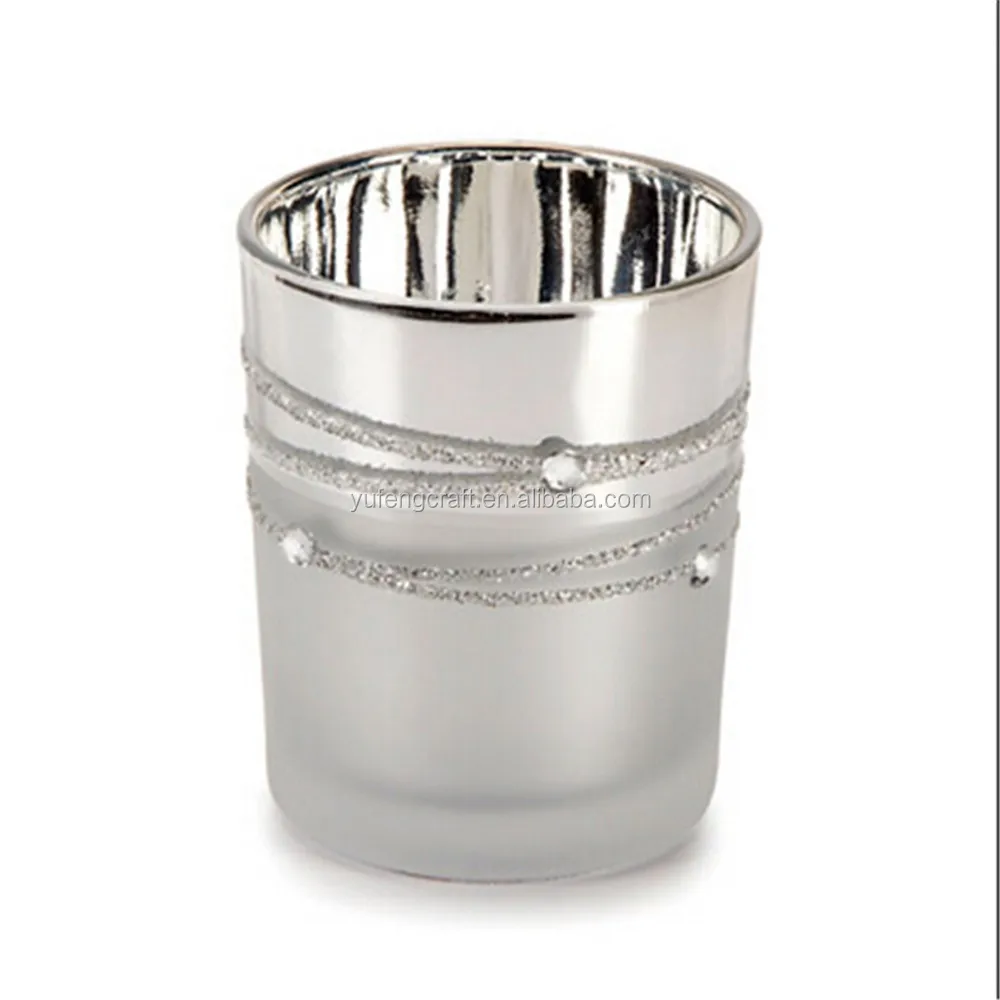 Cost Plus World Market Silver Hobnail Mercury Glass Hurricane Candleholders