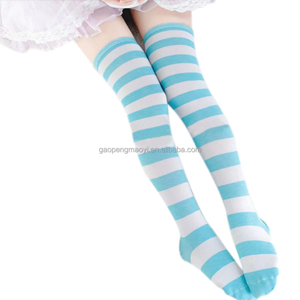 girls striped knee socks