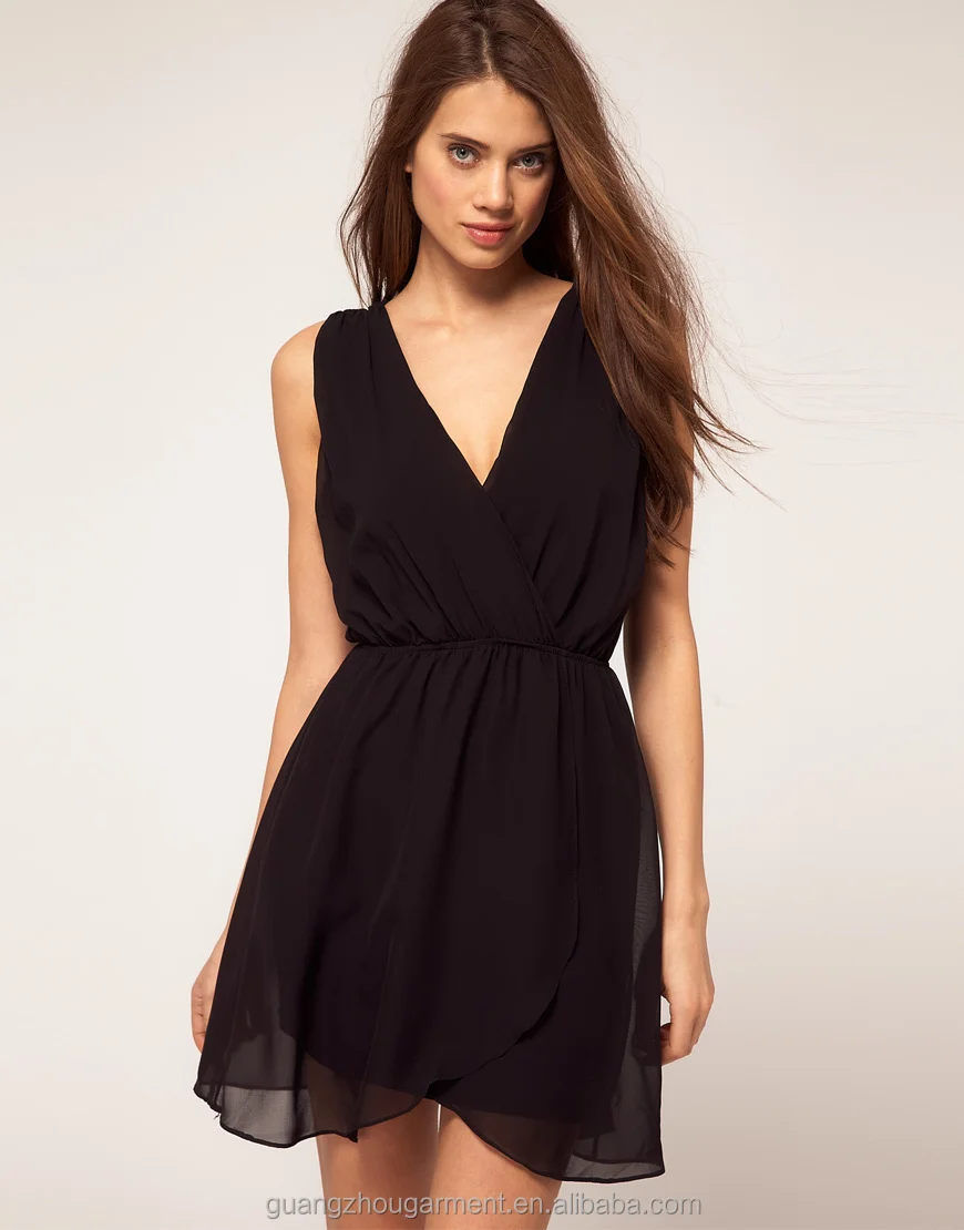 Wedding Plus Size Chiffon Dresses fashion design ladies clothing sleeveless western plus size women chiffon dress stitching designs black chiffon