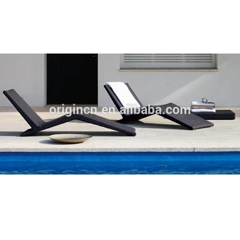 Z Shape Stackable Outdoor Pool Bed For Hotel Wicker Resin Outdoor Pool Bed For Hotel Wicker Resin