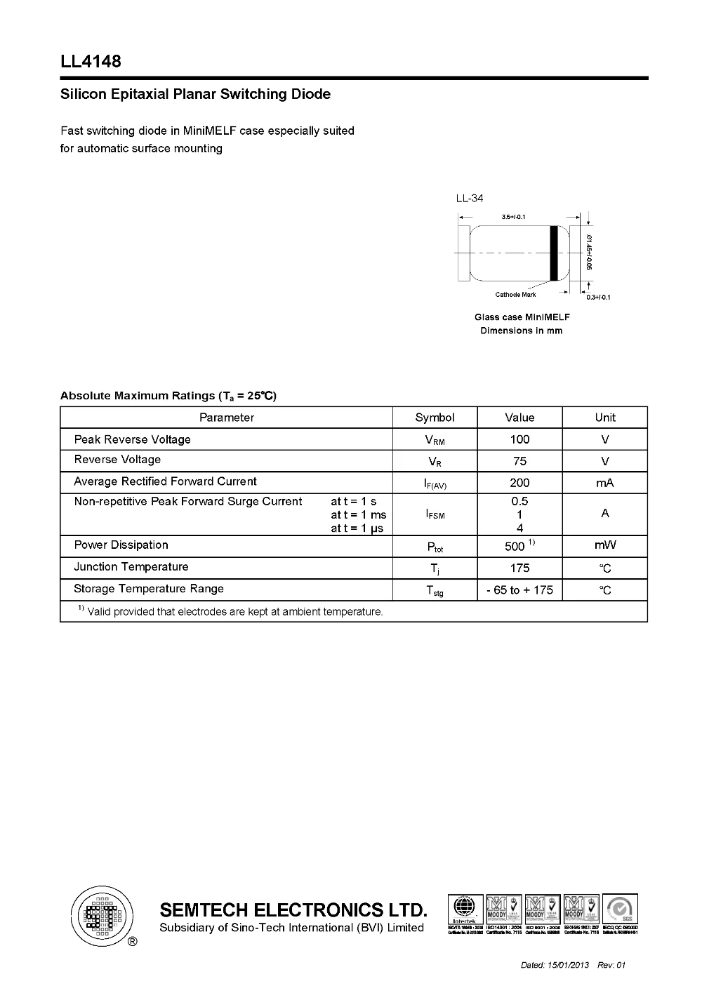 Ll34 Smd Zener Diode Code St4148 Zener Diode Buy Zener Diode,Smd