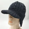 /product-detail/unisex-winter-cable-stripped-visor-acrylic-knitting-earflap-beanie-hat-polar-fleece-lining-60745554828.html