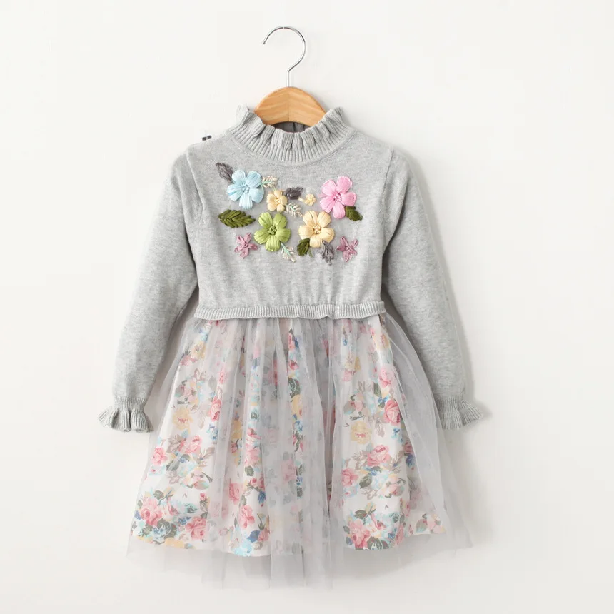 Get Quotations  C B  Brand Design Kids Girls Knitted Sweater Dresses Baby Girl Princess Dress Infant Toddler Girls Tulle