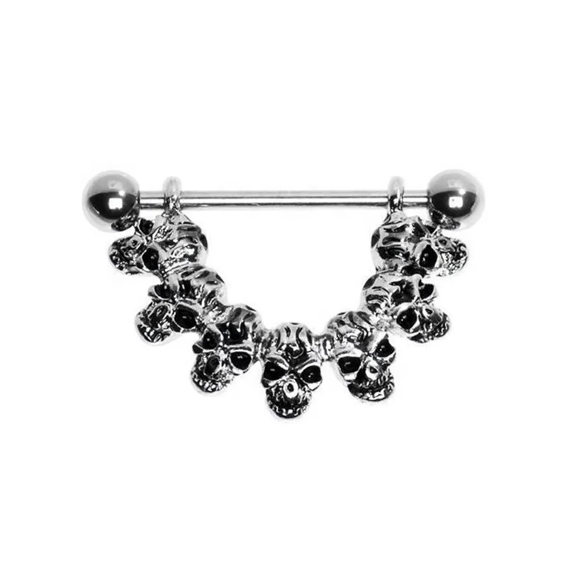 Punk Skull Design Nipple Stretching Piercing Body Jewelry - Buy Skull ...