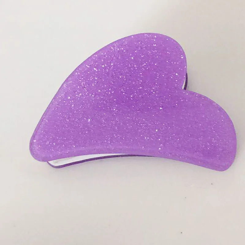 Women Girls Heart Shape Glitter Acrylic Hair Claw Clip Buy Acrylic
