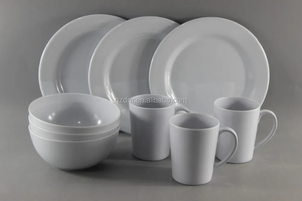 12pcs Melamine Dinner Set White