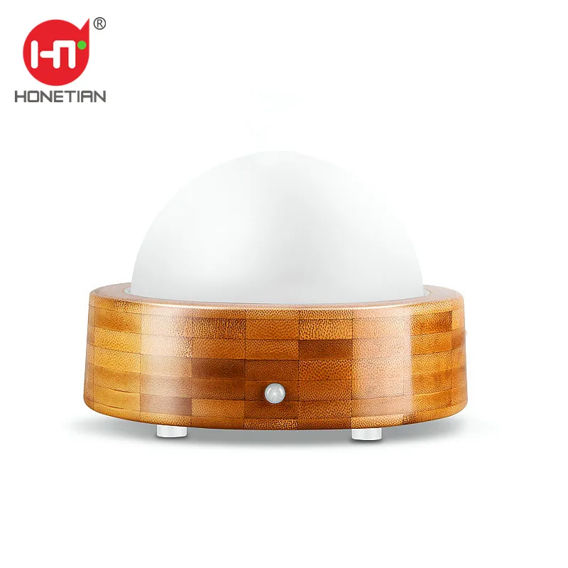 innovative wooden air Ultrasonic Aroma Essential Oil LED Night Light OEM certification Room lidl humidifier bamboo diffuser