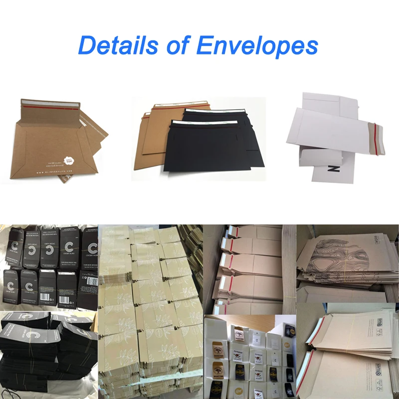 Kraft Rigid A4 A5 Size Printed White Logo Mailer Envelope Packaging