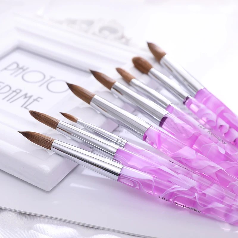 Oem 100 Pure Kolinsky Hair Acrylic Handle Acrylic Nails Art Nail Brush