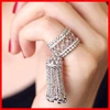 Quality jewelry manufacturer china New silver chain cz 2016 Autumn Tassel Ring Design