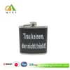 6oz hot sale leather wrapped stainless steel customer black presents with screen painting