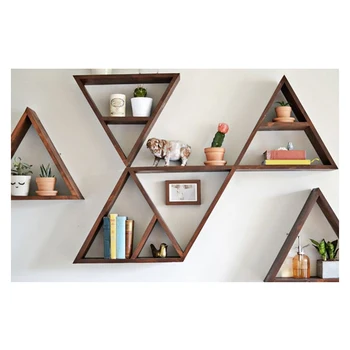 Concise Design Wooden Wall Mount Triangle Bookshelf Buy