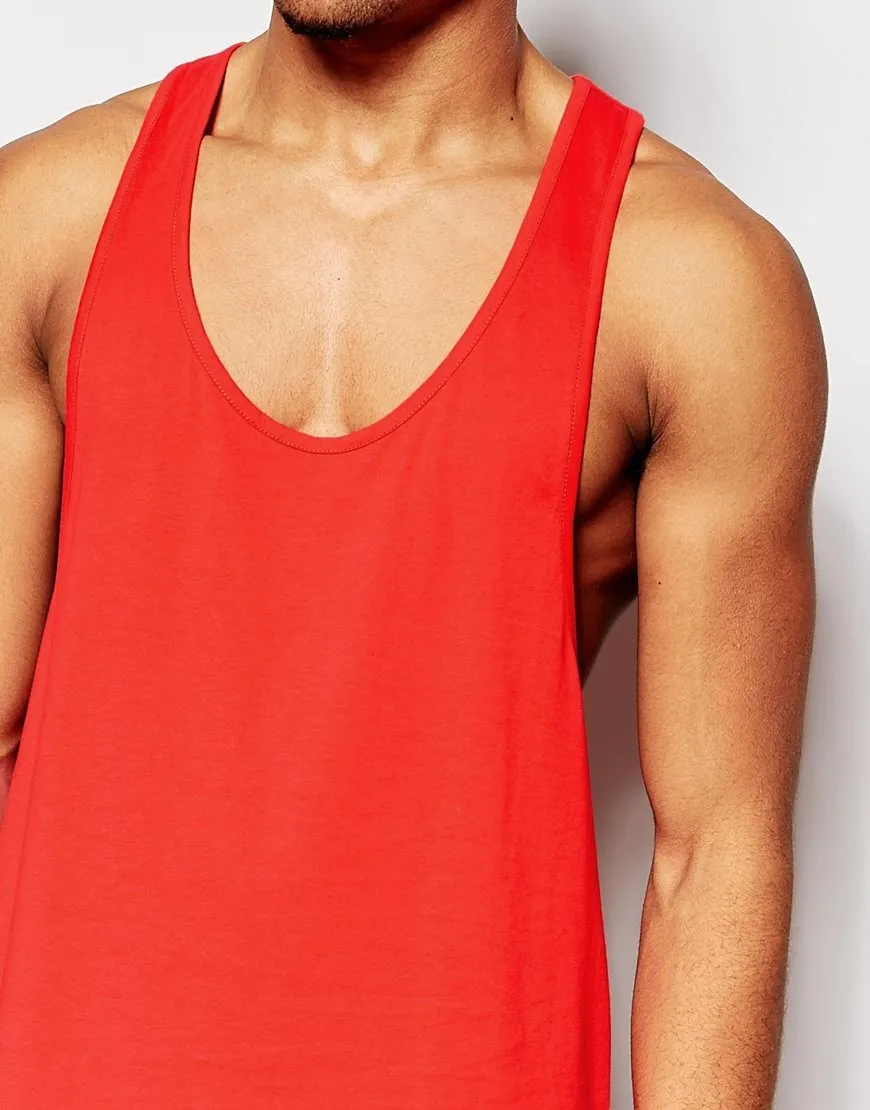 Custom Drop Armhole Tank Top Gym Wear Tank Top Wholesale Red Blank
