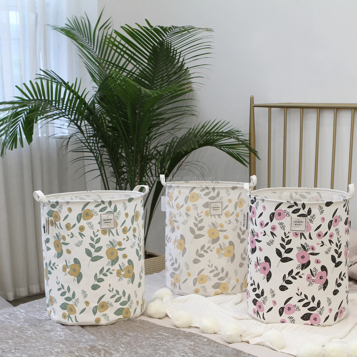 floral laundry hamper