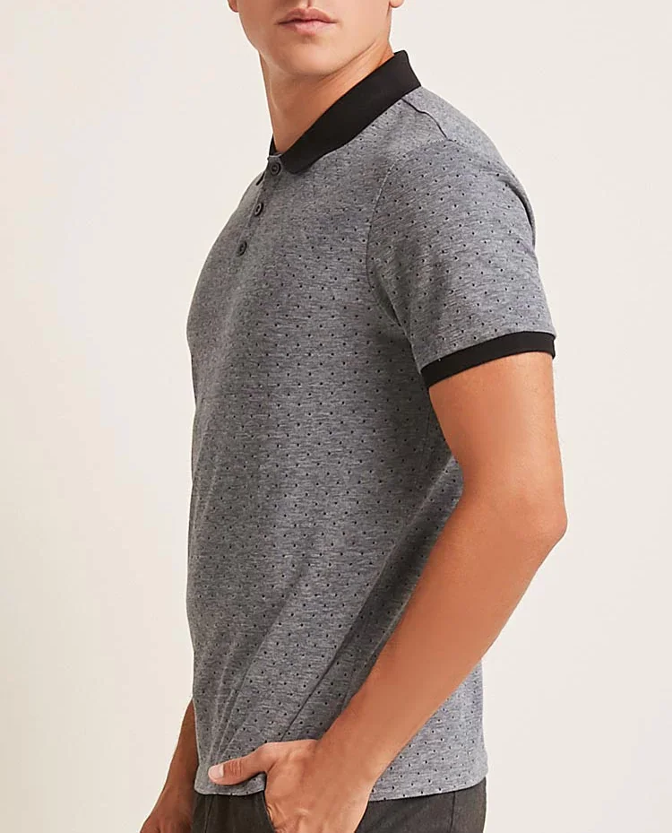 polo gris hombre