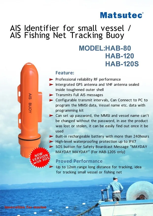 Marine Ais Floating Beacon Gps Tracking Device Hab80 Buy Ais